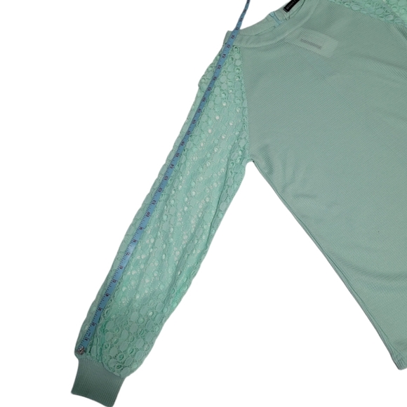 NWT Miholl Women's M Waffle Knit Top Aqua Green - Picture 8 of 15